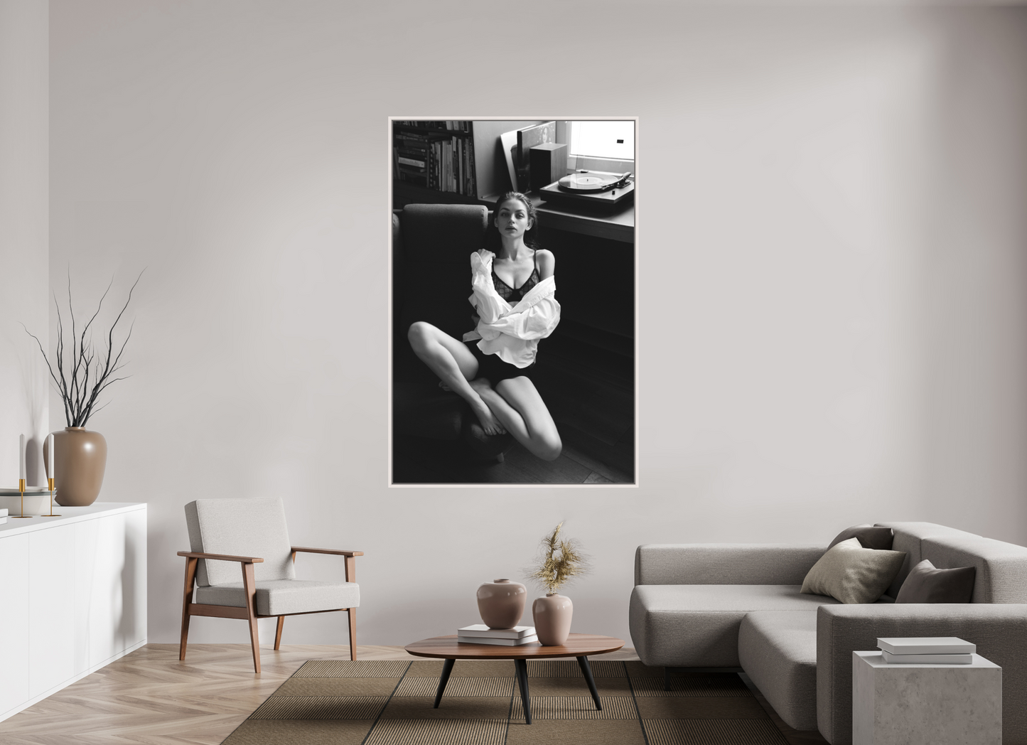 120 x 180 cm, Maple White Floater Frame Record Corner