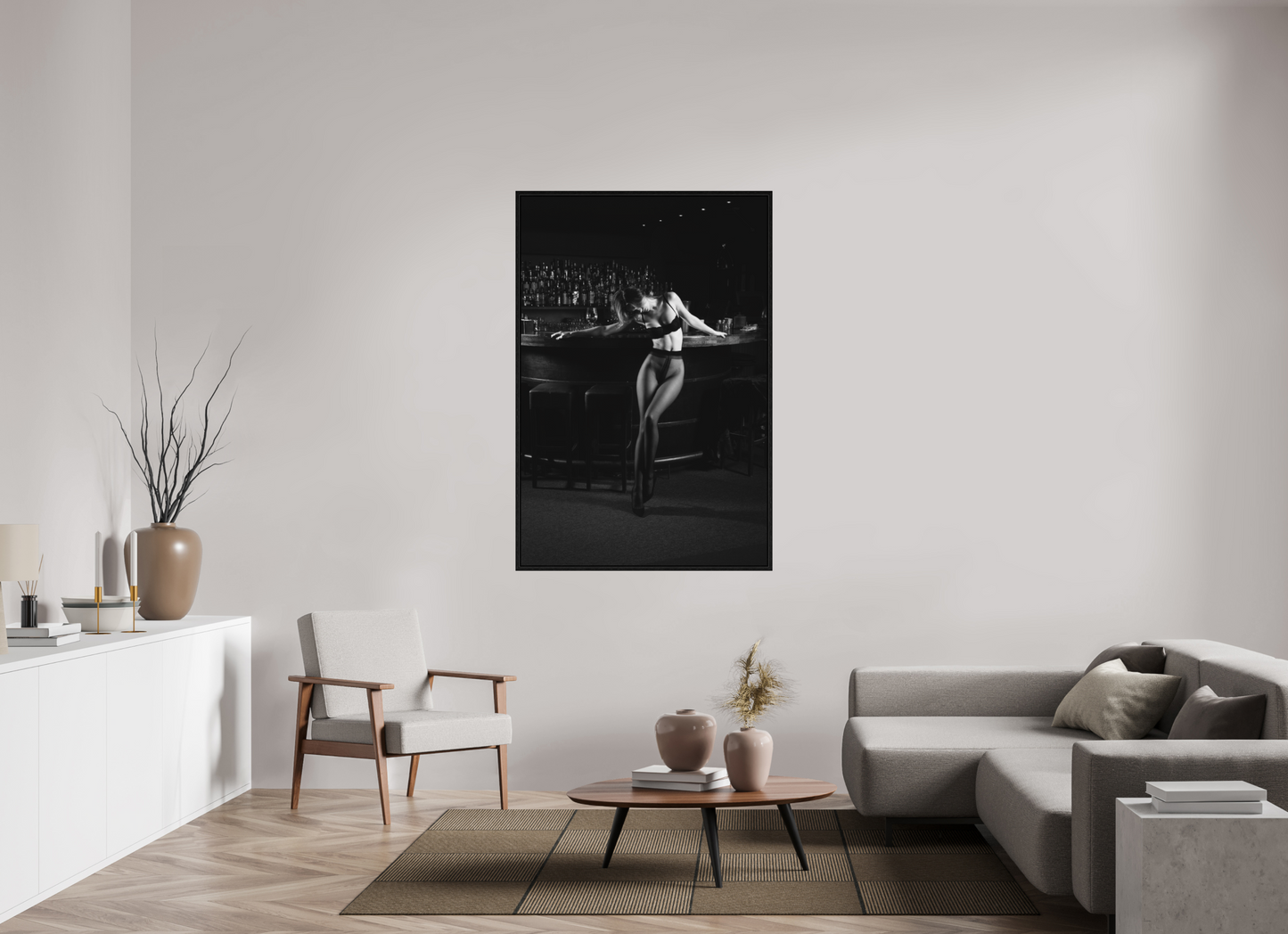 100 x 150 cm, Black Oak Floater Frame Counterpoint