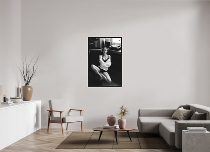 80 x 120 cm, Black Oak Floater Frame Record Corner