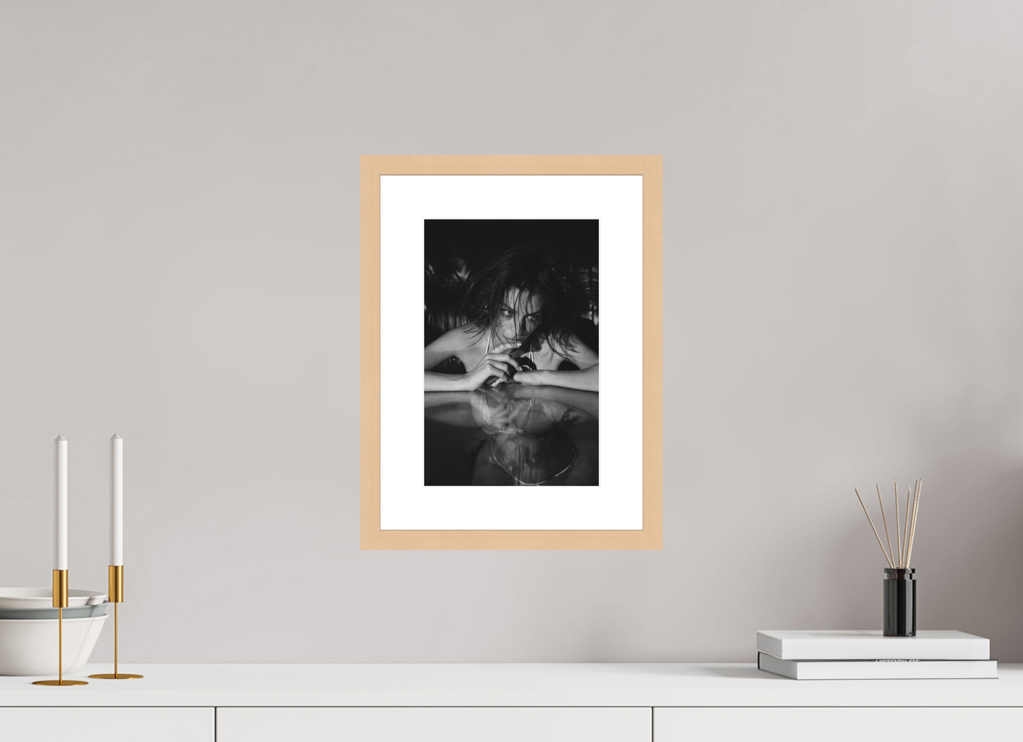 20 x 30 cm, Natural Maple Frame With Passe-Partout Inversion