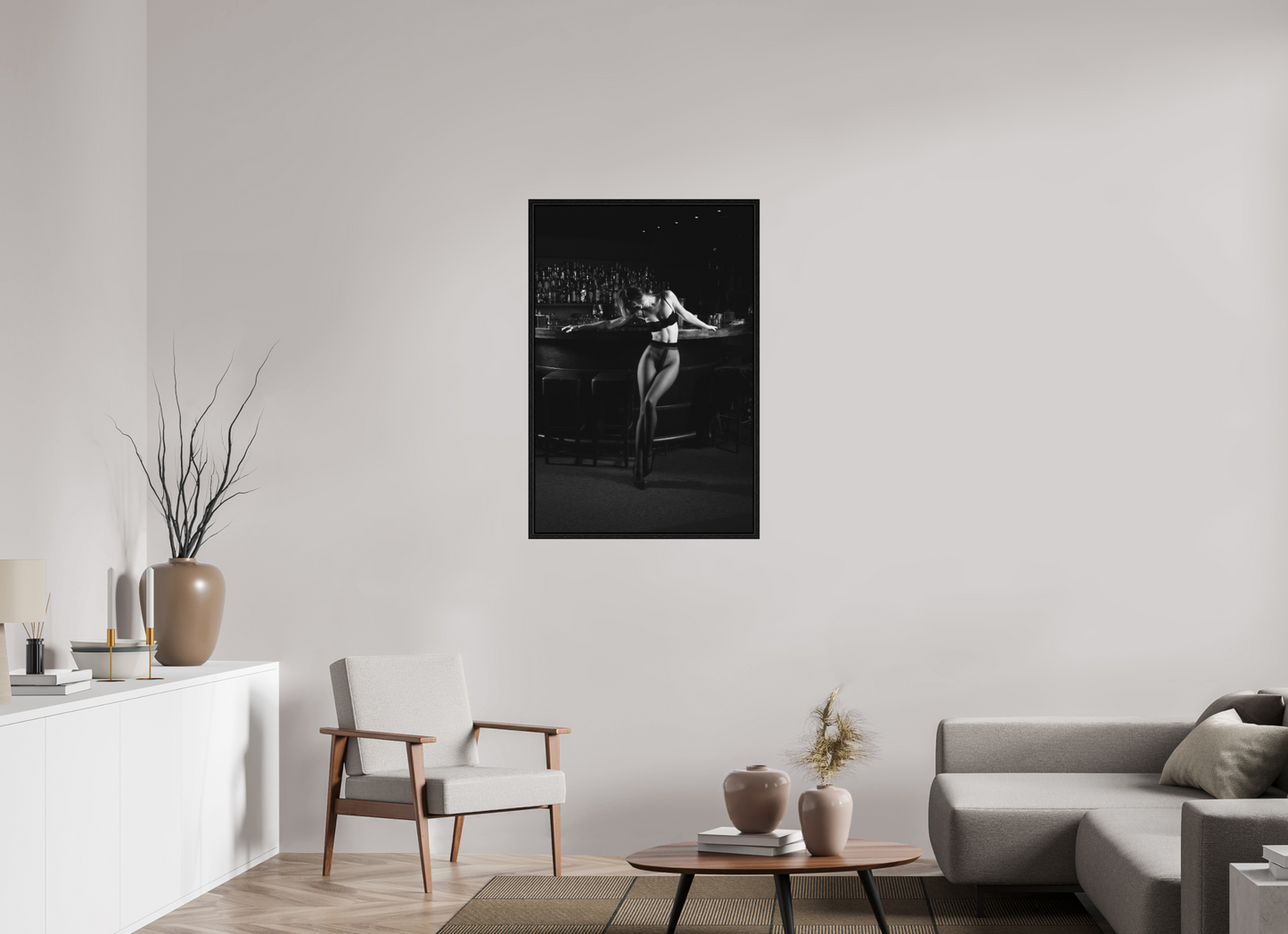 70 x 105 cm, Black Oak Floater Frame Counterpoint