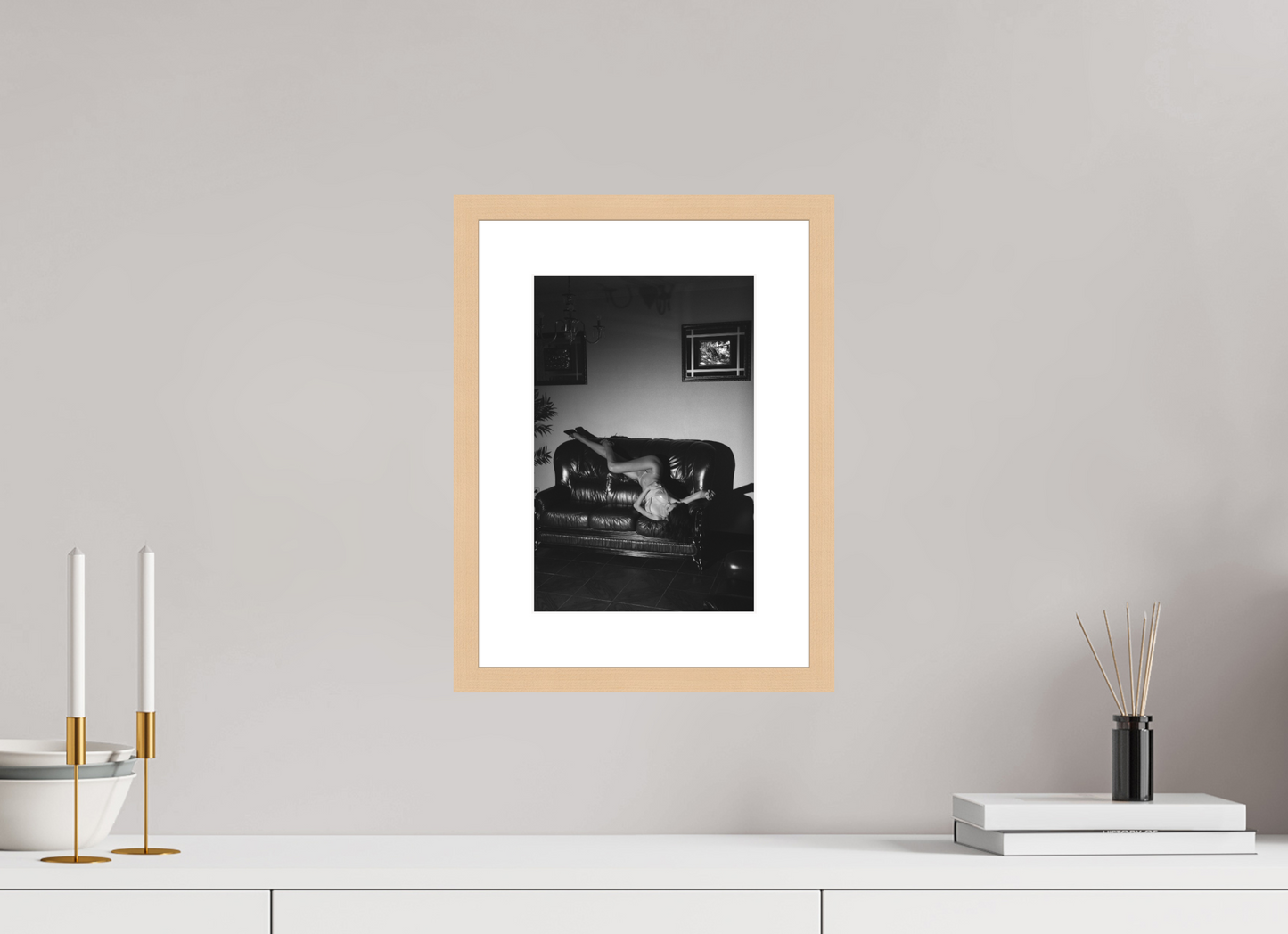 20 x 30 cm, Natural Maple Frame With Passe-Partout Domestic Theatre