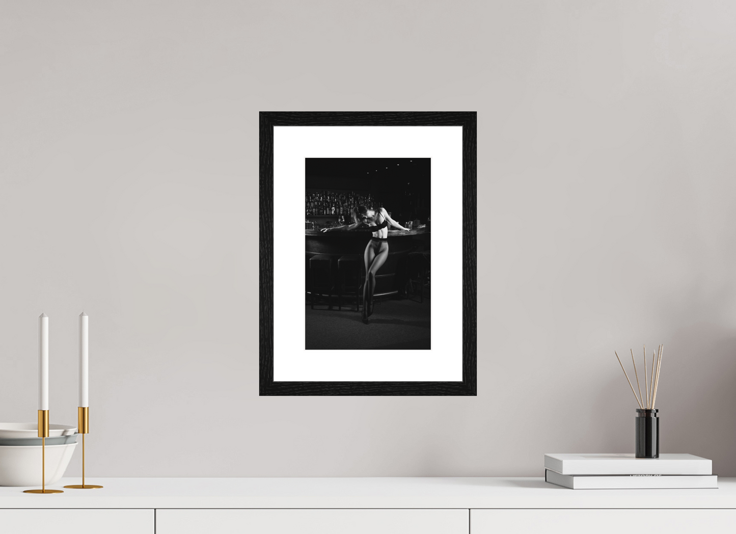 20 x 30 cm, Black Oak Frame With Passe-Partout Counterpoint