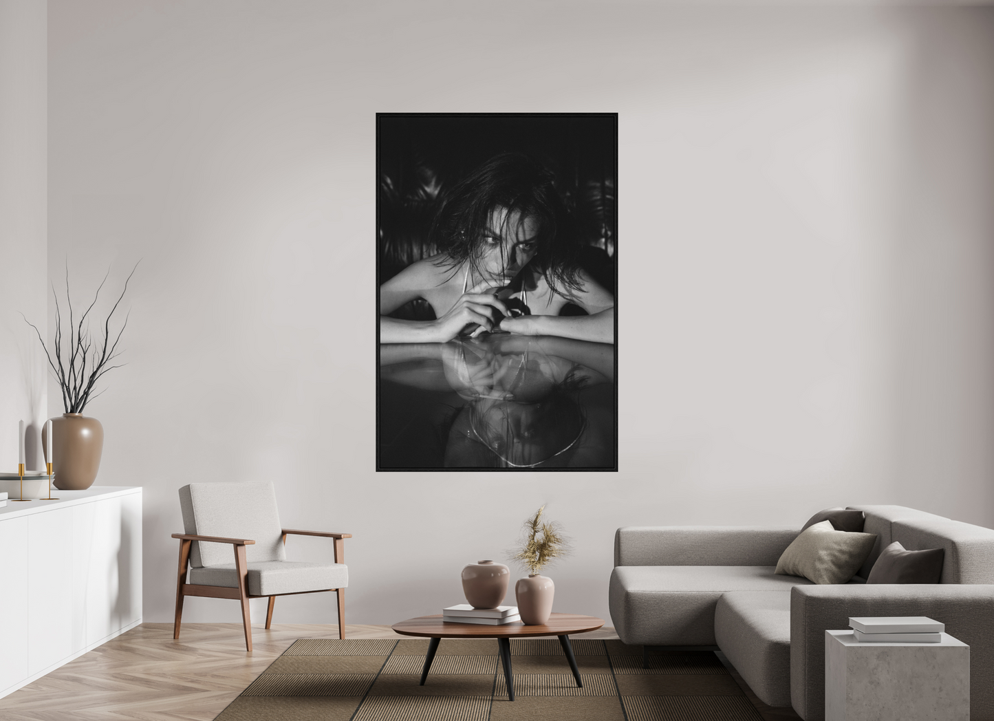120 x 180 cm, Black Oak Floater Frame Inversion