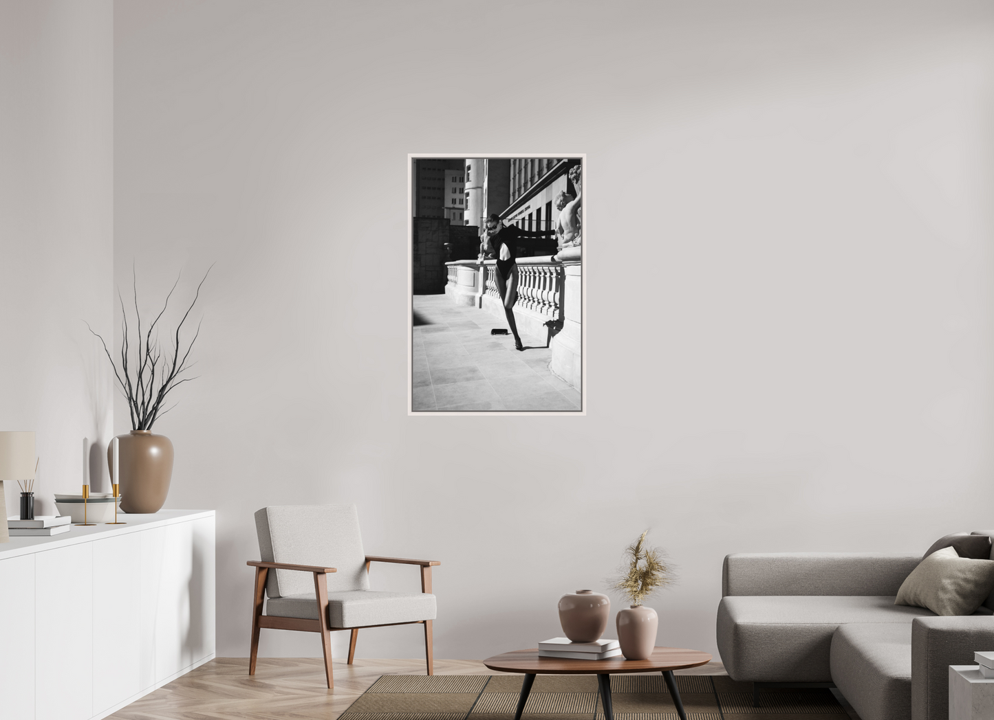 70 x 105 cm, Maple White Floater Frame Poise