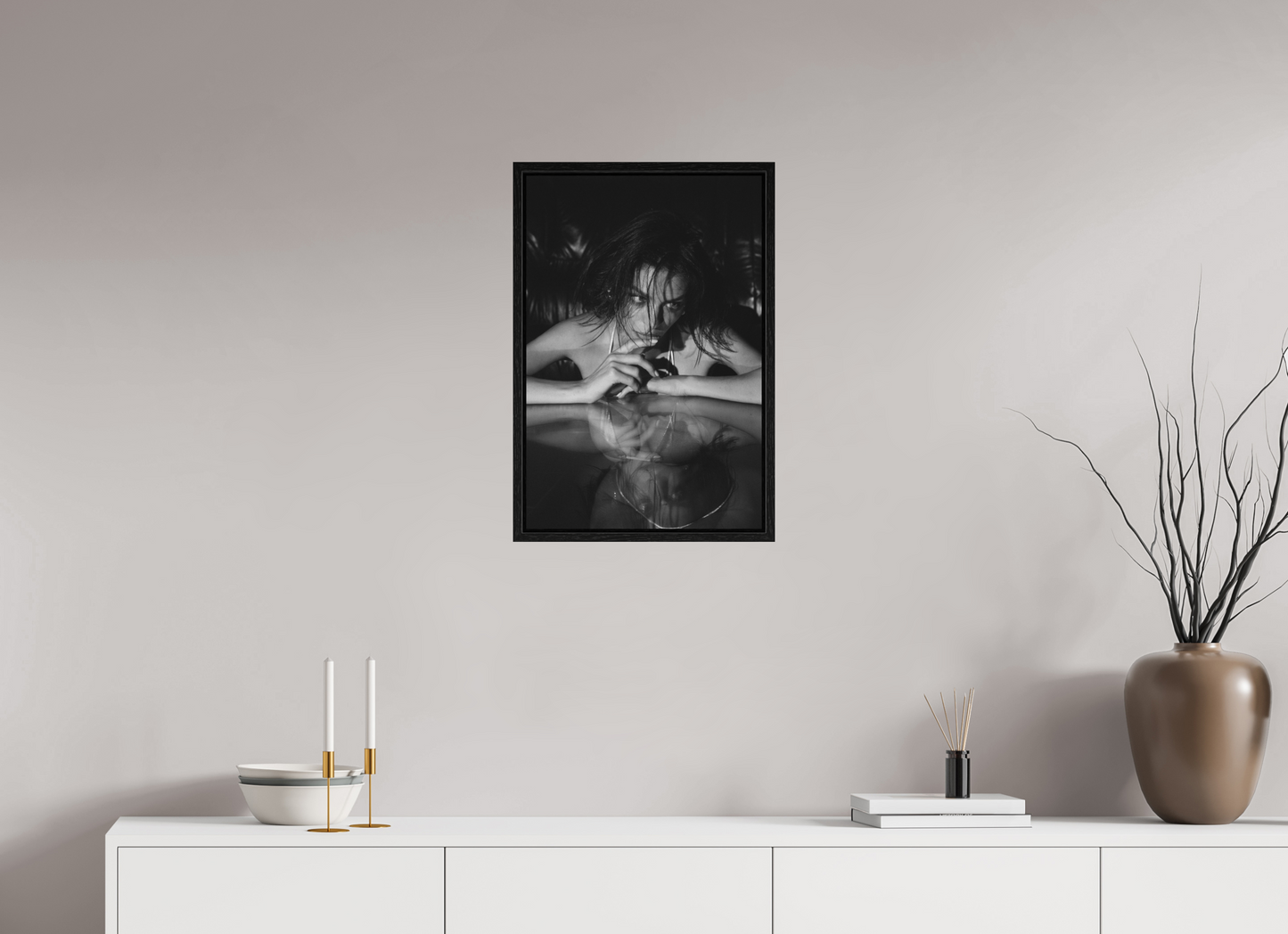 40 x 60 cm, Black Oak Floater Frame Inversion