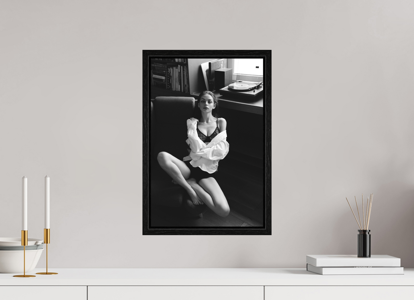 30 x 45 cm, Black Oak Floater Frame Record Corner