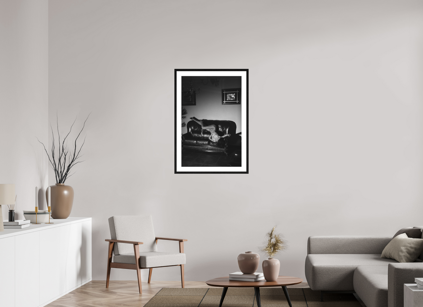 60 x 90 cm, Black Oak Frame With Passe-Partout Domestic Theatre