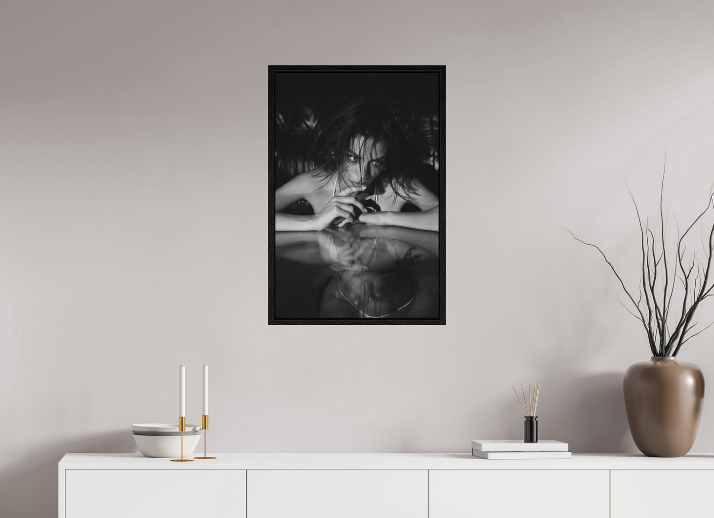 50 x 75 cm, Black Oak Floater Frame Inversion