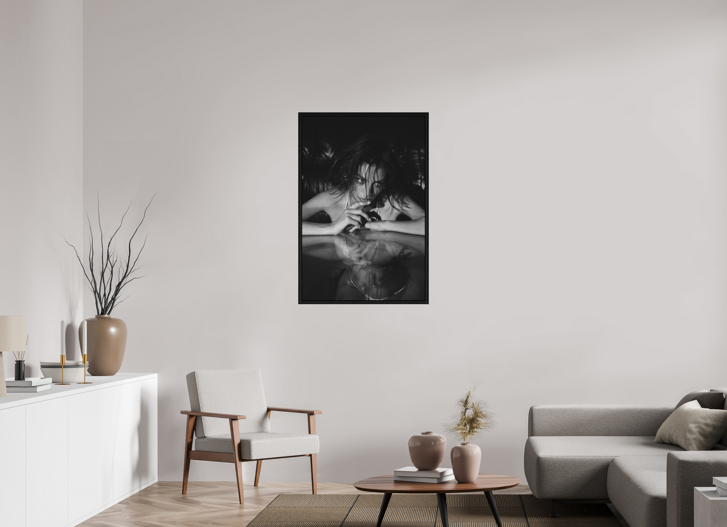 70 x 105 cm, Black Oak Floater Frame Inversion
