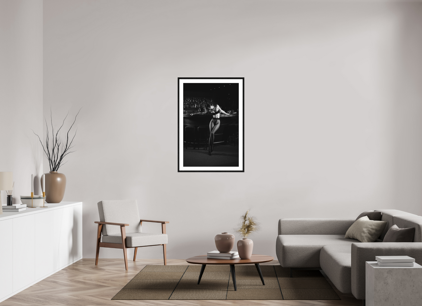 70 x 105 cm, Black Oak Frame With Passe-Partout Counterpoint